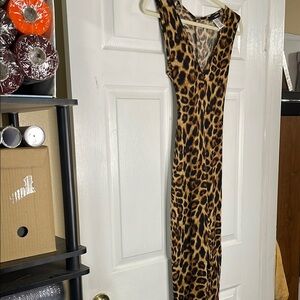 Express Animal Print V-Neck Dress